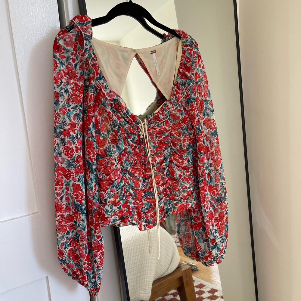free people floral blouse